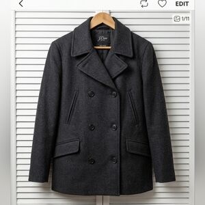 J Crew Wool Dark Grey Peacoat